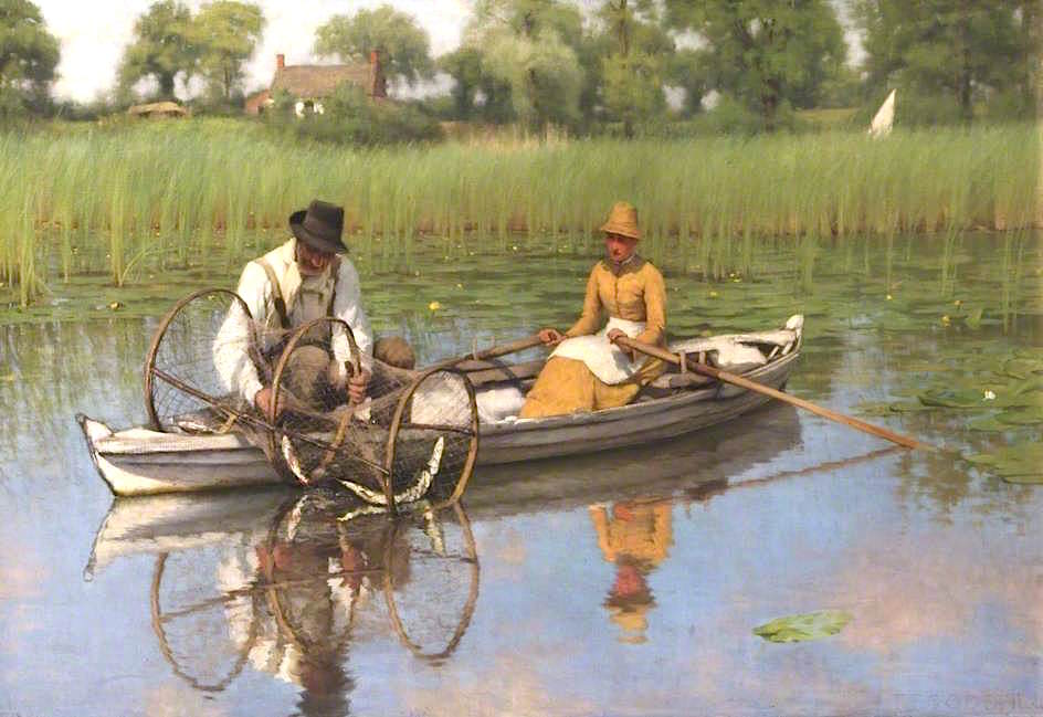 The Bow Net, vintage artwork by Thomas Frederick Goodall, 12x8" (A4) Poster