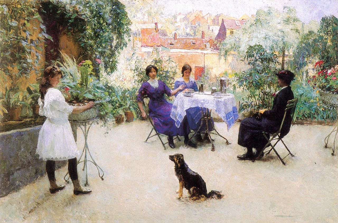 The Lunch of the Ladies, vintage artwork by Évariste Carpentier, 12x8" (A4) Poster