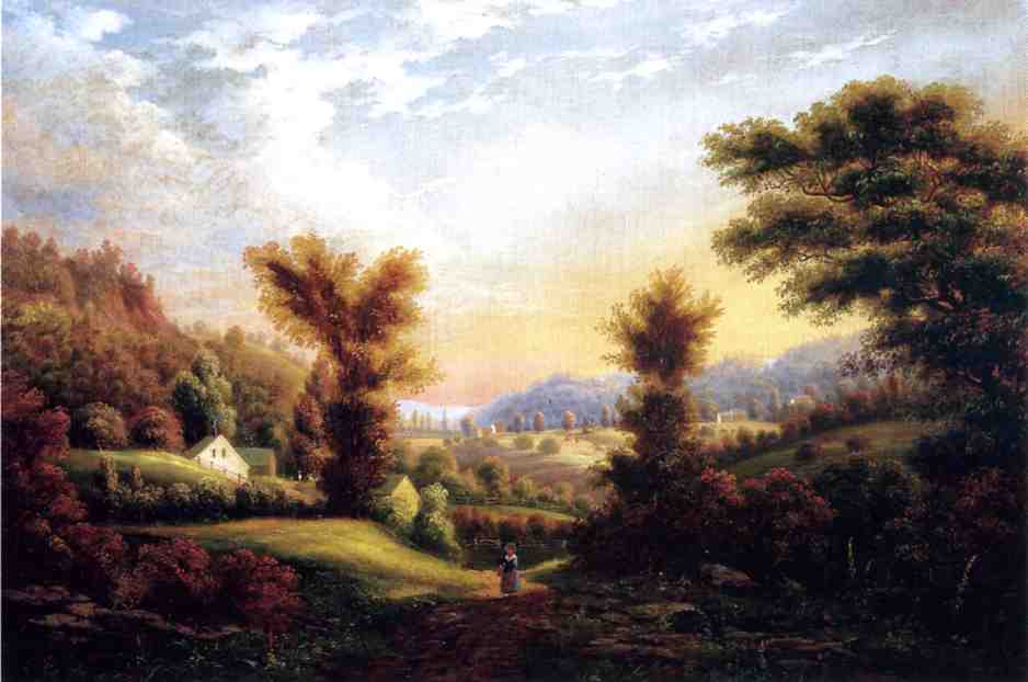 Girl on a Path, vintage artwork by Gunther Hartwick, A3 (16x12") Poster Print