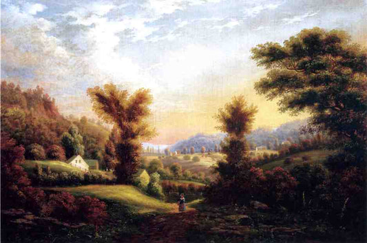 Girl on a Path, vintage artwork by Gunther Hartwick, A3 (16x12") Poster Print