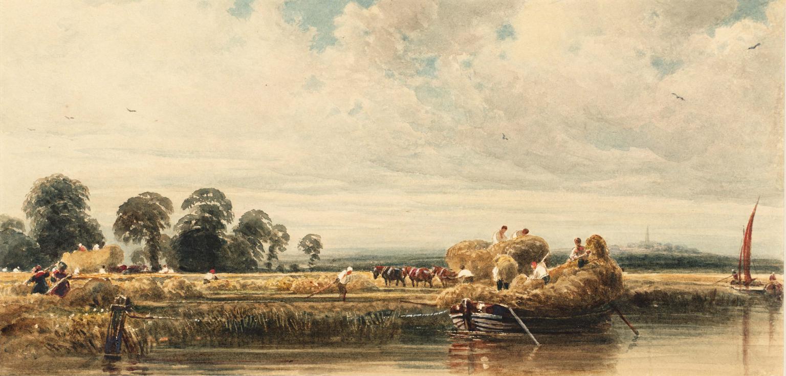 The Trent near Burton, vintage artwork by Peter de Wint, 12x8" (A4) Poster