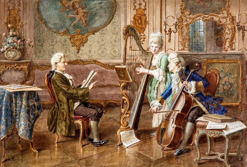 The music lesson by Renato Moretti,A3(16x12")Poster