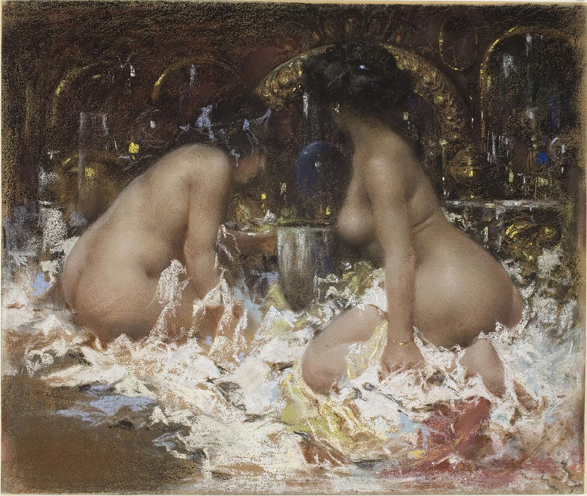 In the Boudoir by Antonio Mancini,A3(16x12")Poster