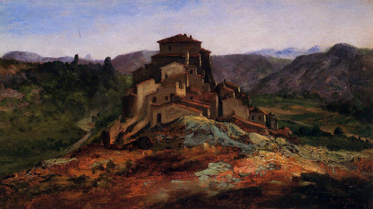A Village in Vaucluse, vintage artwork by Paul-Camille Guigou, 12x8" (A4) Poster