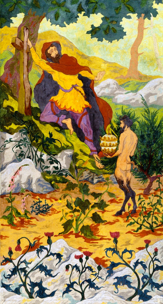 The Legend of the Hermit, vintage artwork by Paul Ranson, 12x8