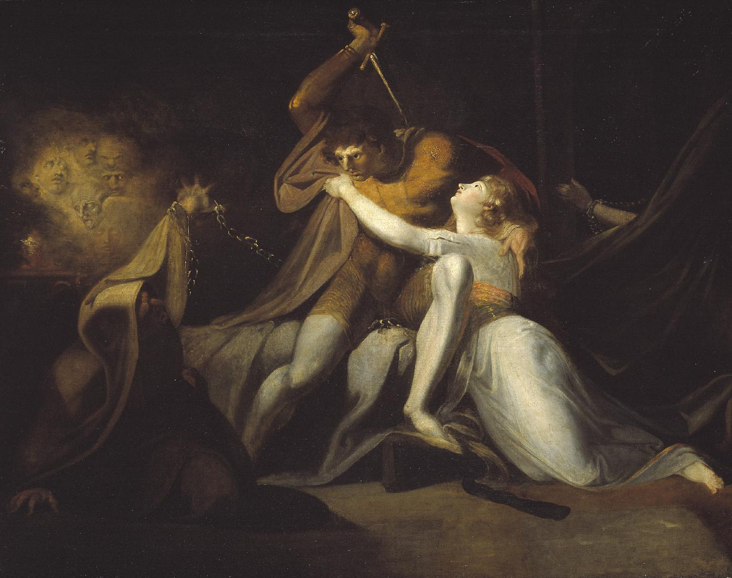 Percival Delivering Belisane from the Enchantment of Urma, vintage artwork by Johann Heinrich Füseli, 12x8" (A4) Poster