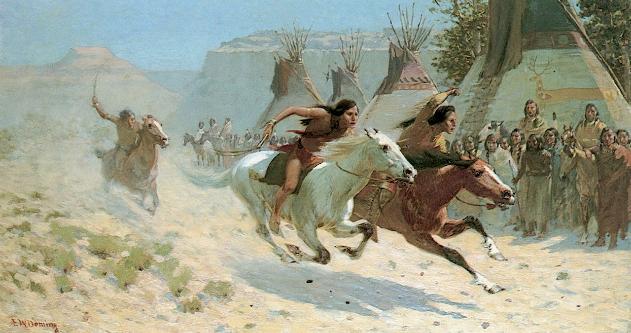 The Indian Horse Race by Edwin Willard Deming,A3(16x12")Poster