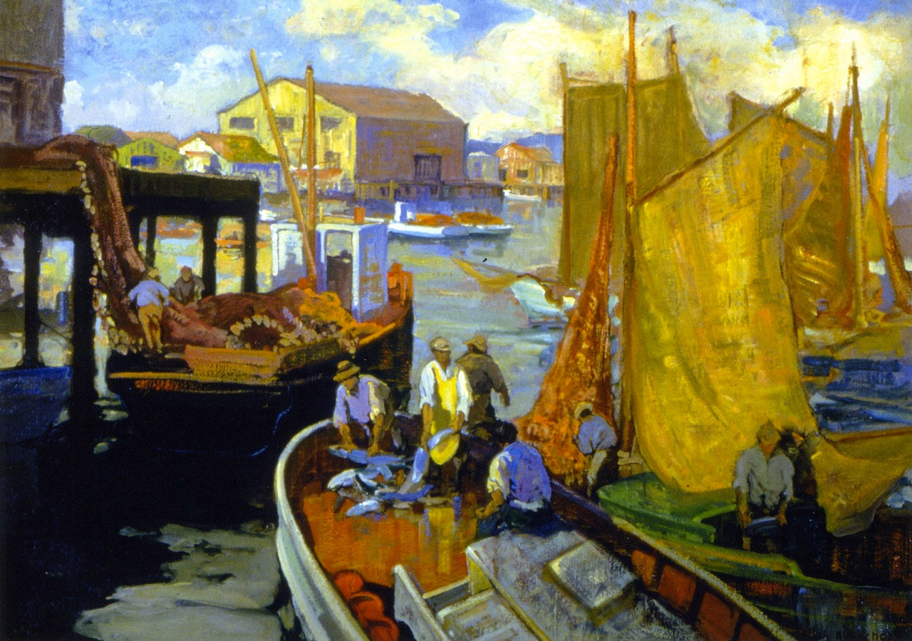 San Pedro Harbor by Franz Bischoff,A3(16x12")Poster