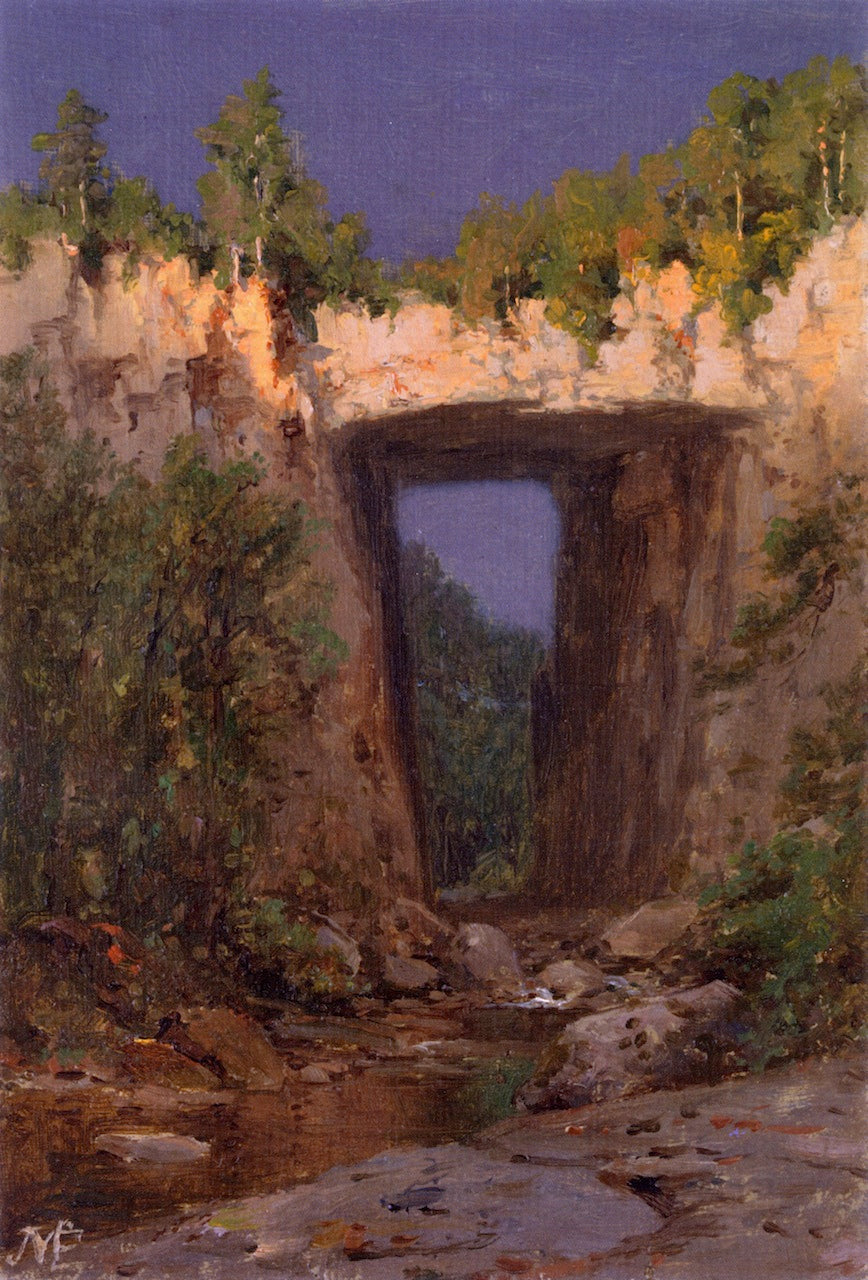 Natural Bridge, vintage artwork by Jervis McEntee, 12x8" (A4) Poster