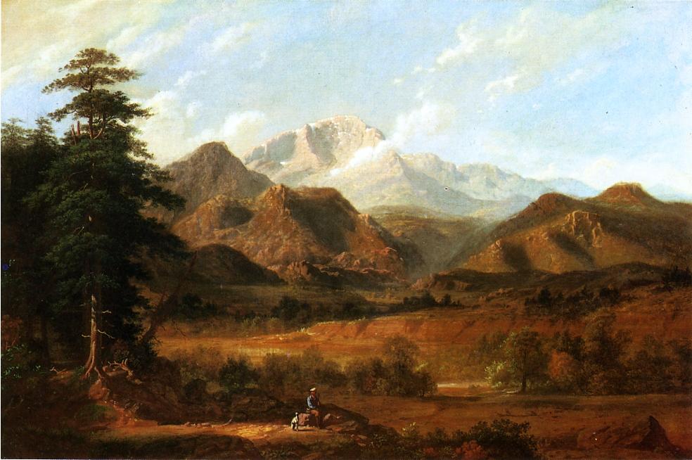 View of Pike's Peak, vintage artwork by George Caleb Bingham, A3 (16x12") Poster Print