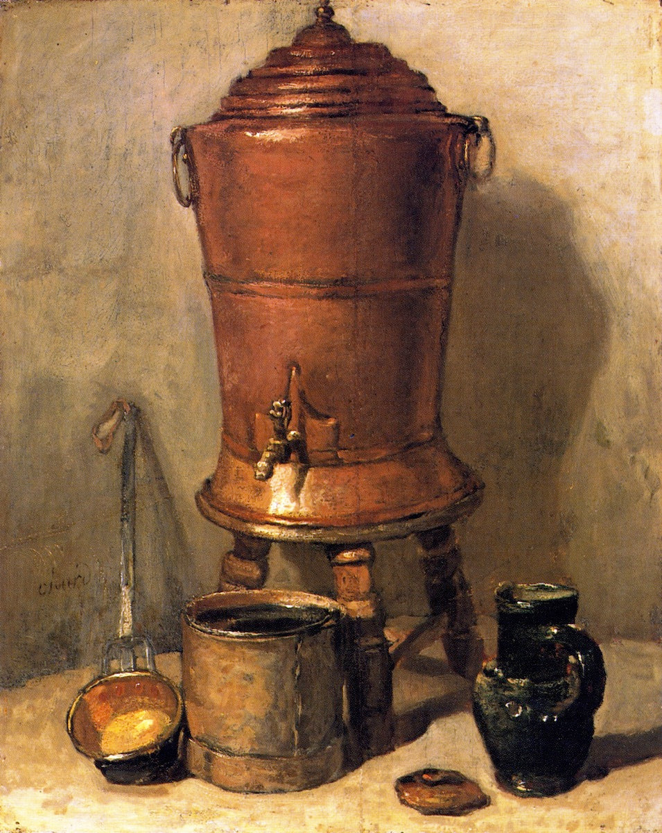 The Copper Cistern, vintage artwork by Jean-Baptiste-Simeon Chardin, 12x8" (A4) Poster