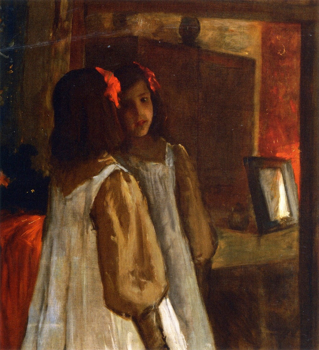 Alice in the Mirror, vintage artwork by William Merritt Chase, 12x8" (A4) Poster