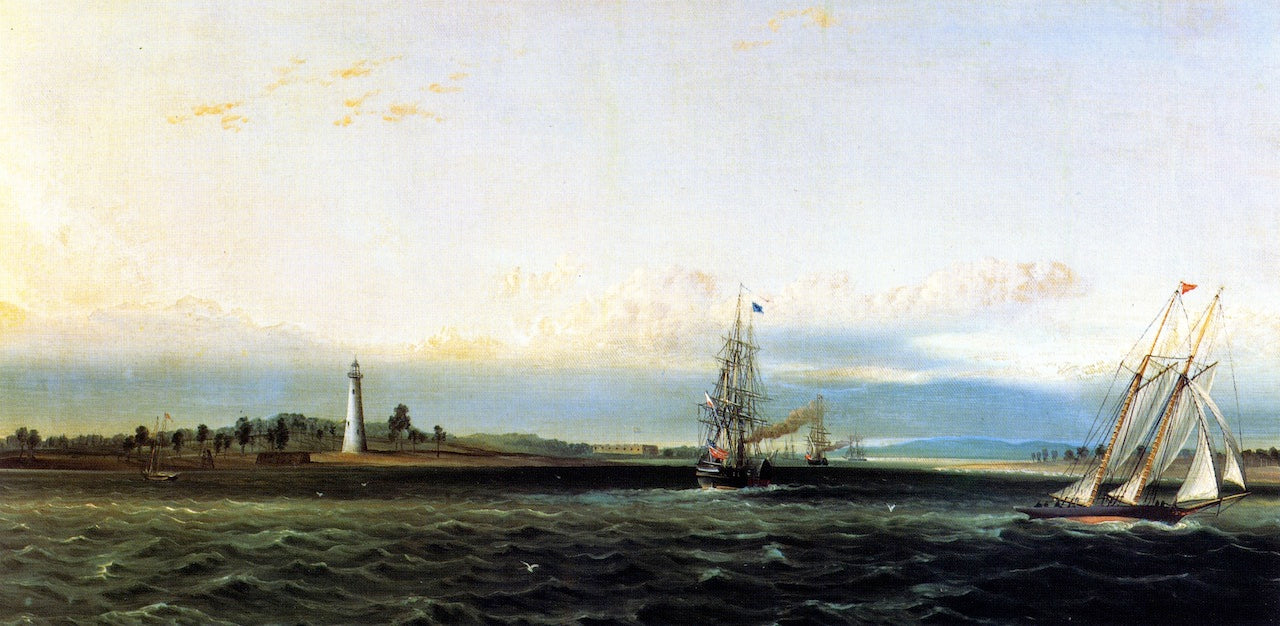 The Mouth of the Savannah River at Cockspur Island, vintage artwork by James E. Buttersworth, A3 (16x12") Poster Print