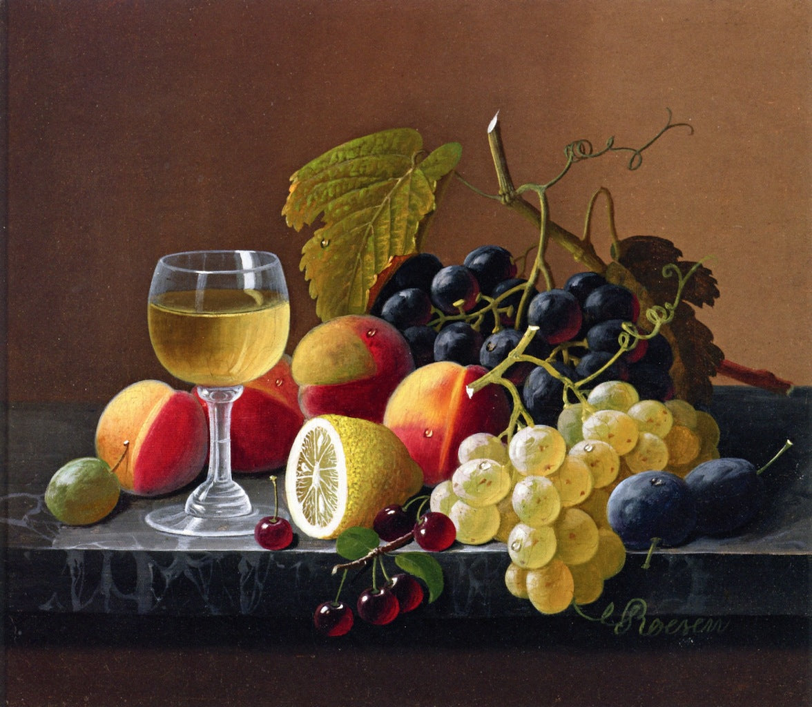 Still LIfe of Fruit with Lemon, vintage artwork by Severin Roesen, A3 (16x12") Poster Print