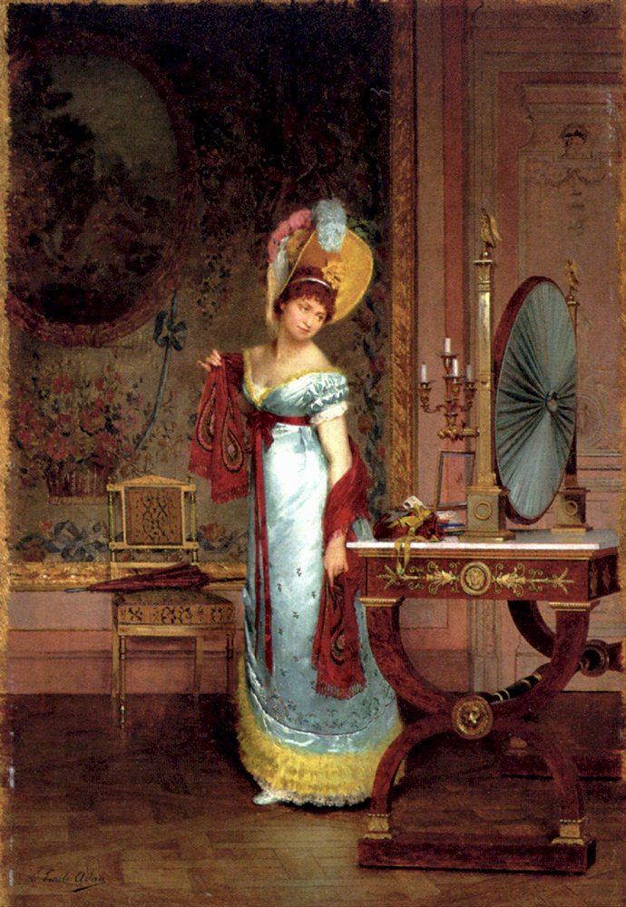 The New Shawl, vintage artwork by Louis-Emile Adan, 12x8" (A4) Poster