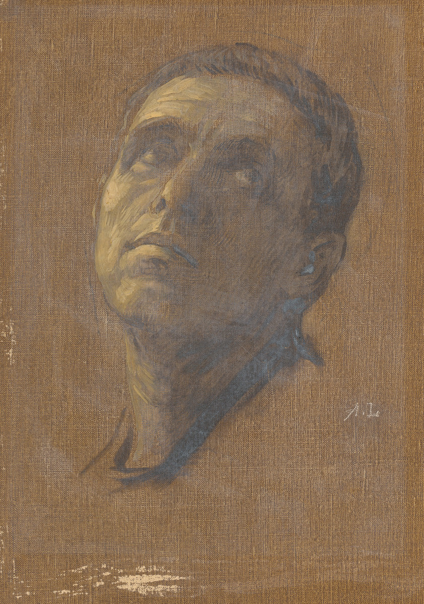 Head of a Man with Upturned Eyes, vintage artwork by Alphonse Legros, 12x8" (A4) Poster