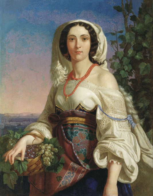 Woman from Naples, vintage artwork by Pimen Orlov, A3 (16x12") Poster Print