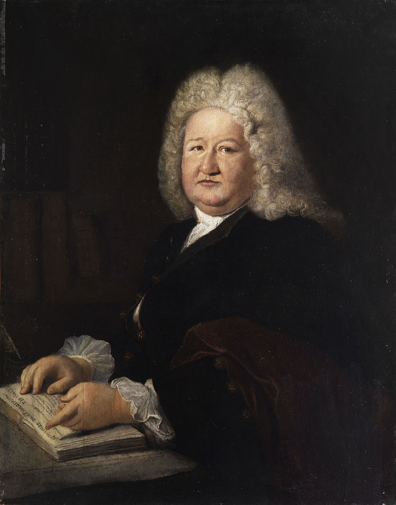 Portrait of Mathurin Veyssière de La Croze, vintage artwork by Antoine Pesne, 12x8" (A4) Poster