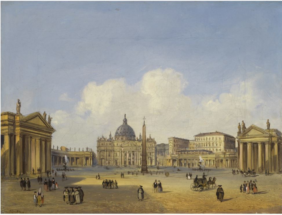 St. Peter's, Rome, vintage artwork by Carlo Grubacs, A3 (16x12") Poster Print