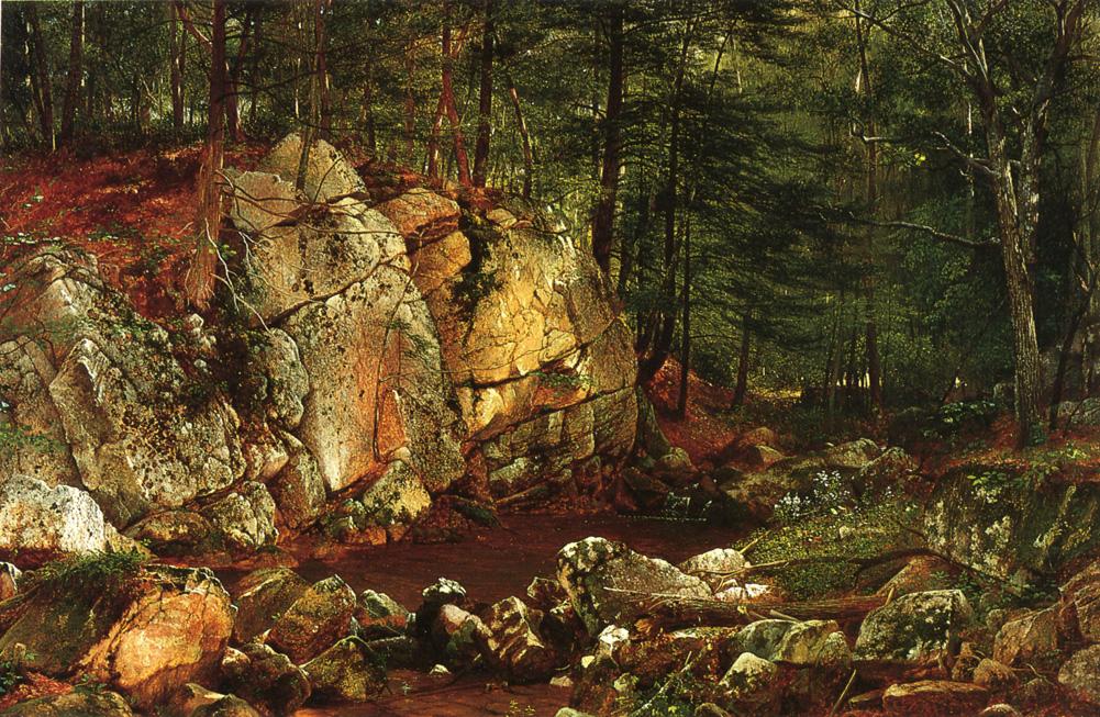 Brook Study at Warwick, vintage artwork by David Johnson, 12x8" (A4) Poster