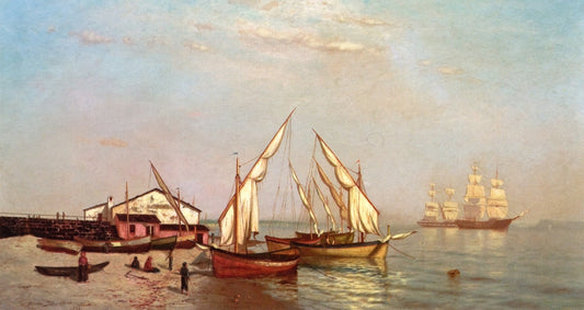 Morning, Strait of Messina, vintage artwork by Warren W. Sheppard, 12x8" (A4) Poster