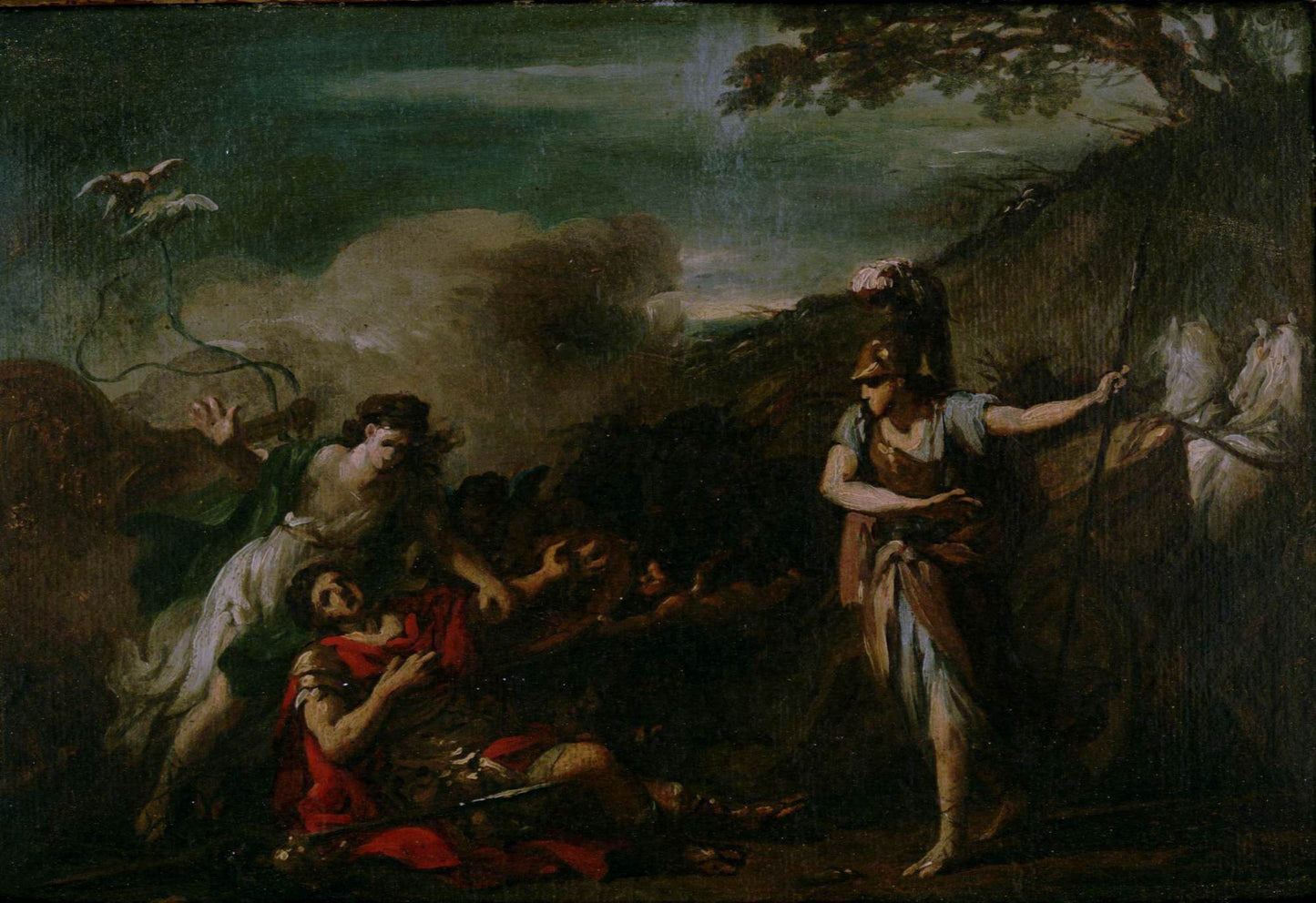 The Combat of Mars and Minerva (sketch), vintage artwork by Joseph-Benoit Suvee, 12x8" (A4) Poster