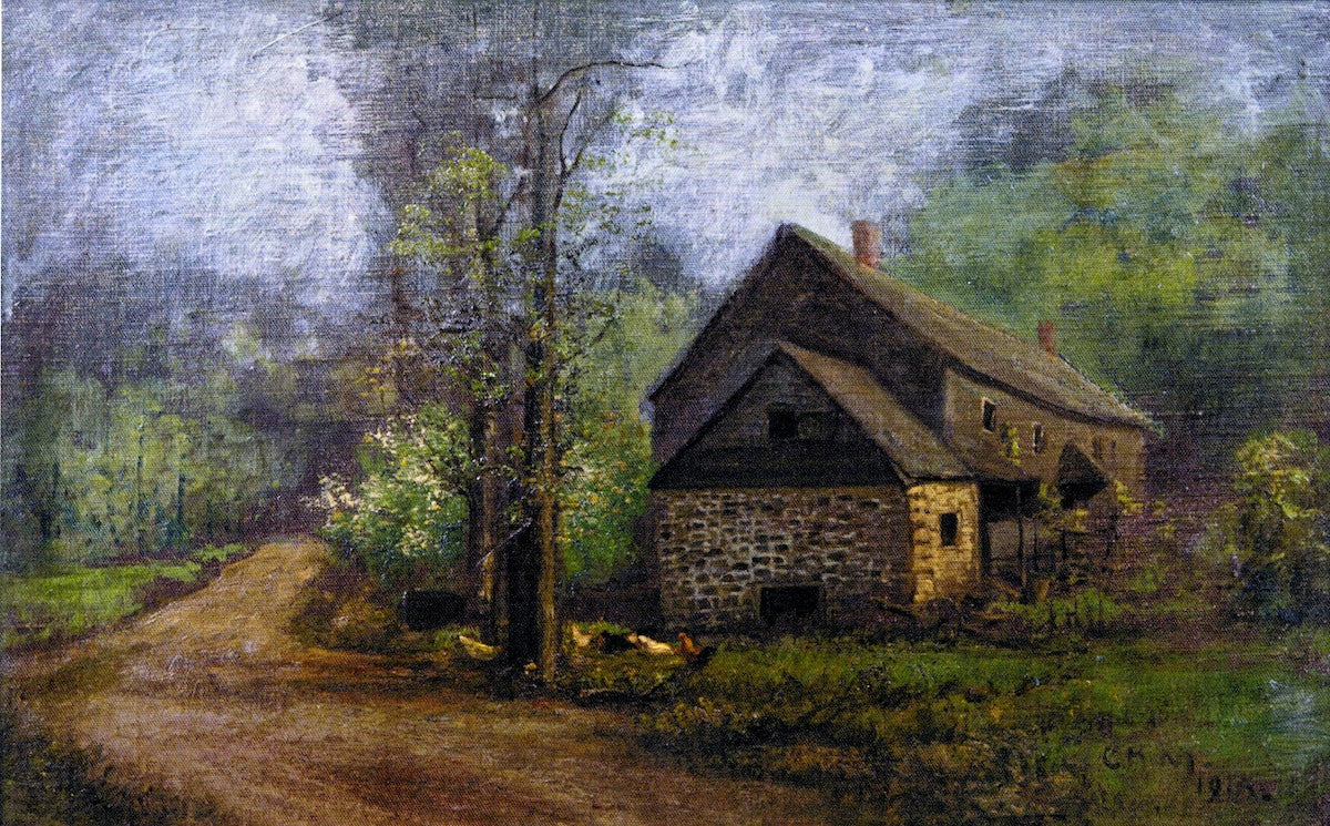 Foster's House at Alley Pond, vintage artwork by Charles Henry Miller, 12x8" (A4) Poster