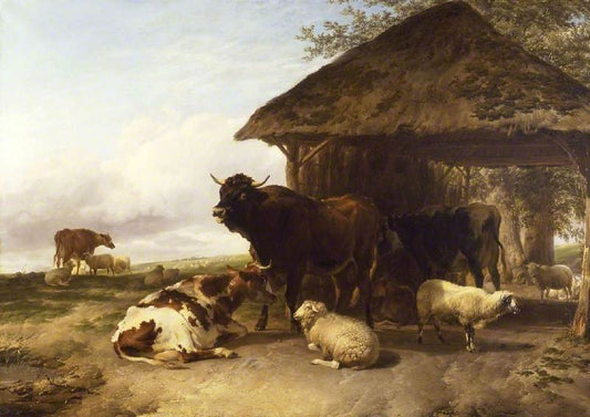 Cattle Reposing, vintage artwork by Thomas Sidney Cooper, A3 (16x12") Poster Print