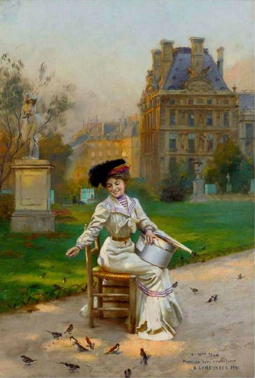 Morning in the Tuileries by Basile Lemeunier,A3(16x12")Poster