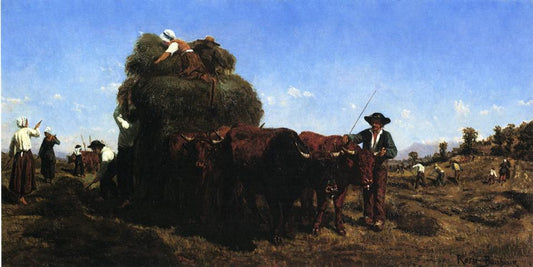 The Return from the Harvest, vintage artwork by Rosa Bonheur, 12x8" (A4) Poster