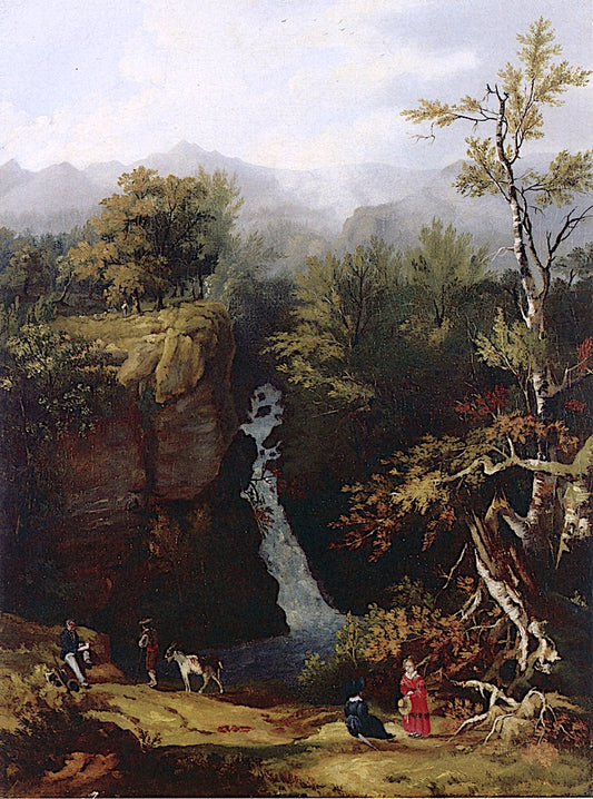 Thomas Cole Sketching in the White Mountains, vintage artwork by Henry Cheever Pratt, A3 (16x12") Poster Print