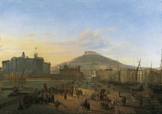The Toledo district, Naples, vintage artwork by Frans Vervloet, A3 (16x12") Poster Print