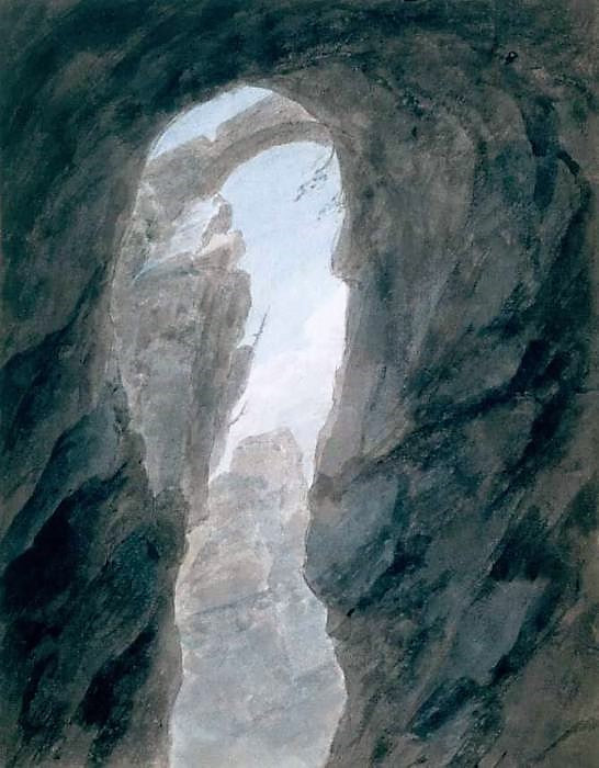 Ravine in the Campagna, vintage artwork by John Robert Cozens, 12x8" (A4) Poster