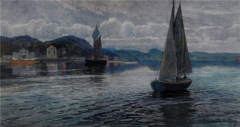 The Moonlight over Marstrand by Anna Gardell-Ericson,A3(16x12")Poster
