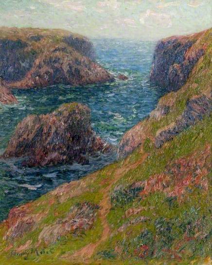 Cliffs at Port-Domois, Belle-Île by Henry Moret,A3(16x12")Poster