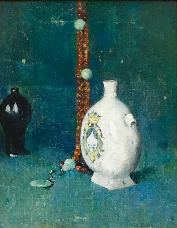 Blue and white, vintage artwork by Emil (Soren Emil) Carlsen, 12x8" (A4) Poster