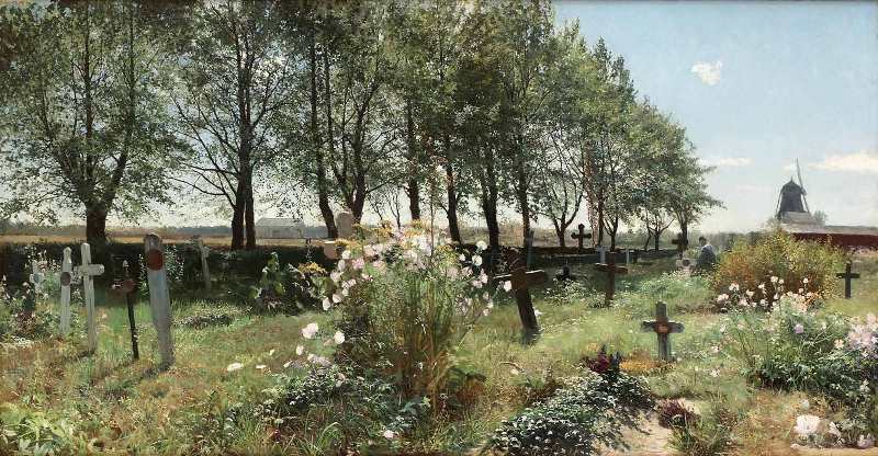 Cemetery in Summer by Gottfrid Kallstenius,A3(16x12")Poster