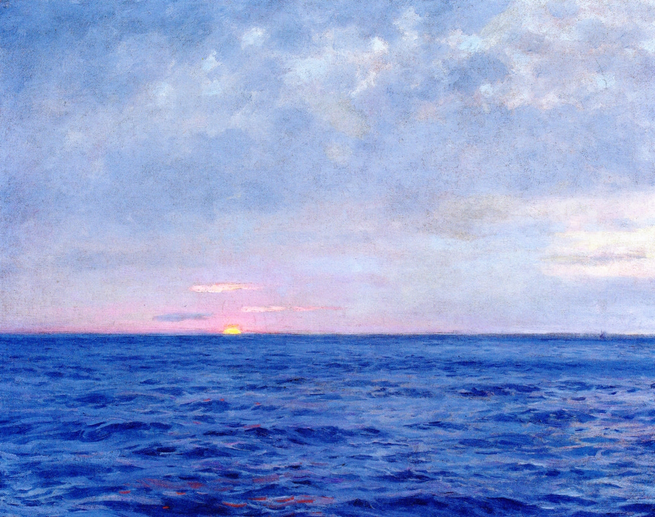 Sunset on the Baltic Sea, vintage artwork by William Blair Bruce, 12x8" (A4) Poster