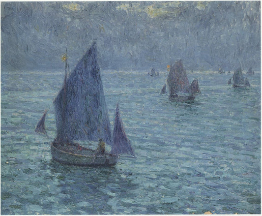 Boats at Twilight, vintage artwork by Henri Le Sidaner, 12x8" (A4) Poster