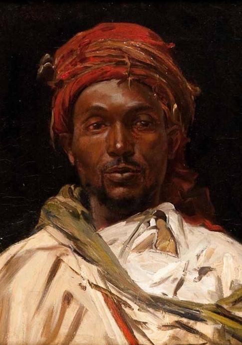 Arab in a Red Headscarf by Jose Silbert,A3(16x12")Poster
