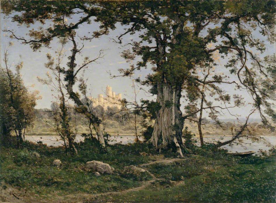 The Castle of Clisson, vintage artwork by Henri-Joseph Harpignies, A3 (16x12") Poster Print