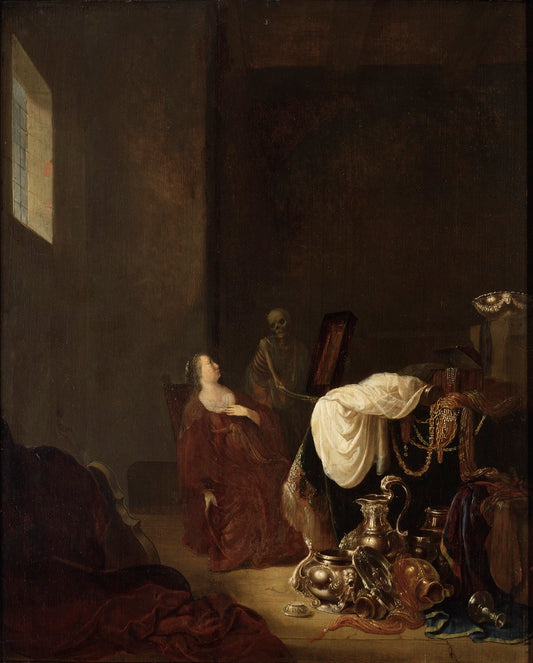 Vanitas Allegory, vintage artwork by Willem de Poorter, 12x8" (A4) Poster