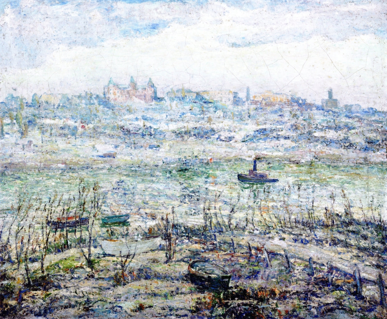 The Harlem River, vintage artwork by Ernest Lawson, 12x8" (A4) Poster