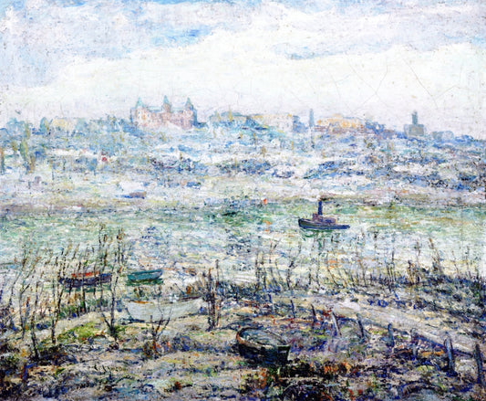 The Harlem River, vintage artwork by Ernest Lawson, 12x8" (A4) Poster
