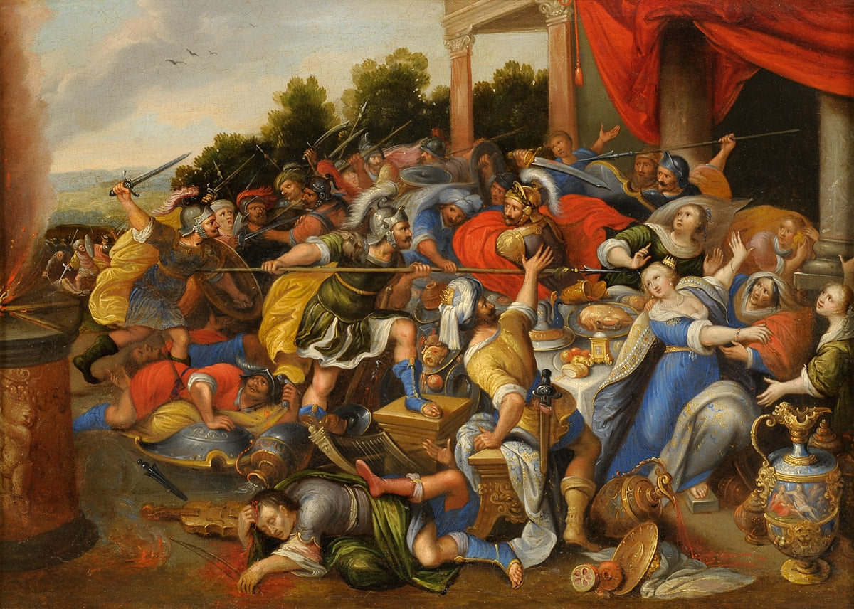 The Raid, vintage artwork by Frans Francken the Younger, 12x8" (A4) Poster