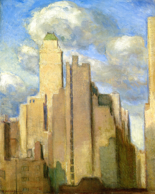 Brick and Vapor, New York City, vintage artwork by Edith Mitchill Prellwitz, 12x8" (A4) Poster