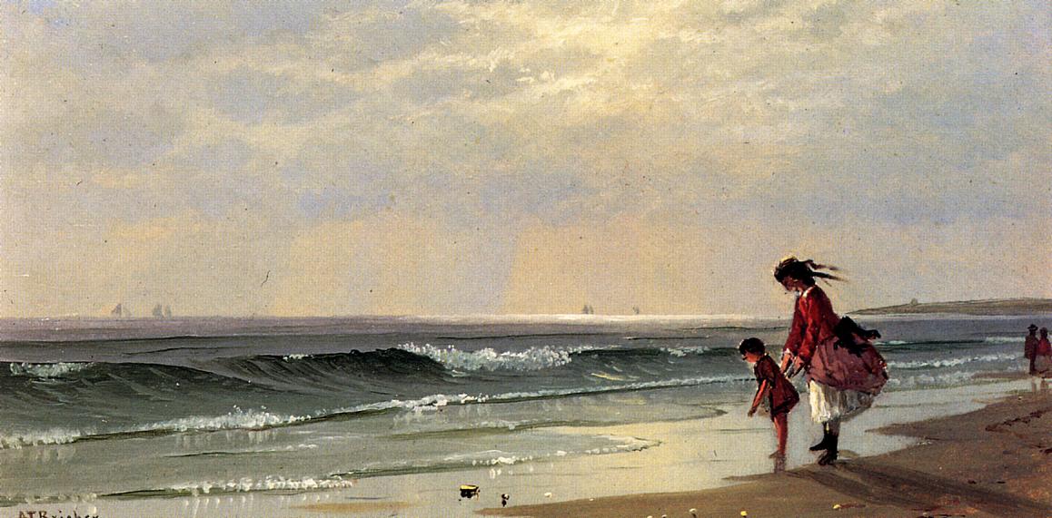 At the Shore, vintage artwork by Alfred Thompson Bricher, 12x8" (A4) Poster