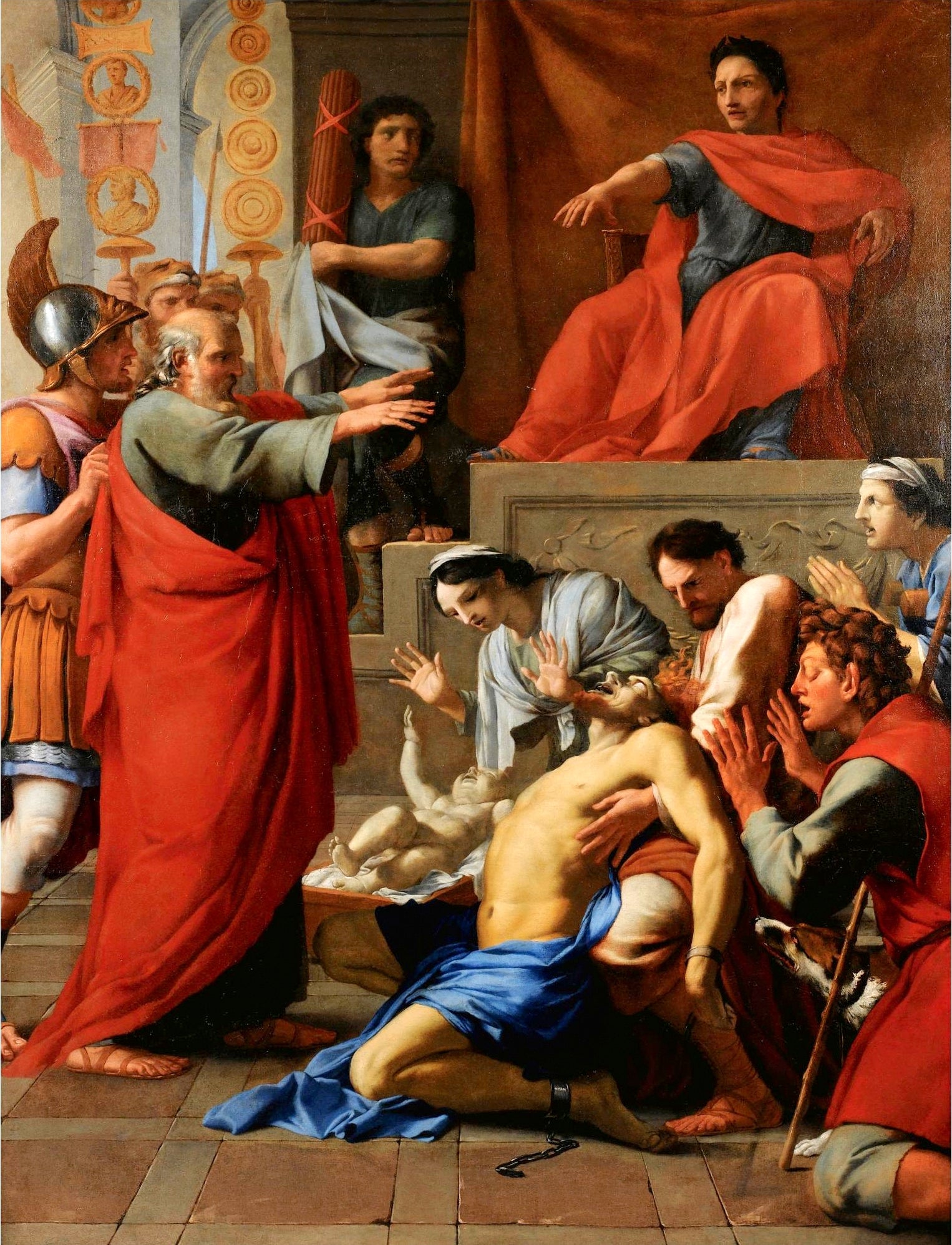 The Miracle of Saint Paul, vintage artwork by Eustache Le Sueur, 12x8" (A4) Poster