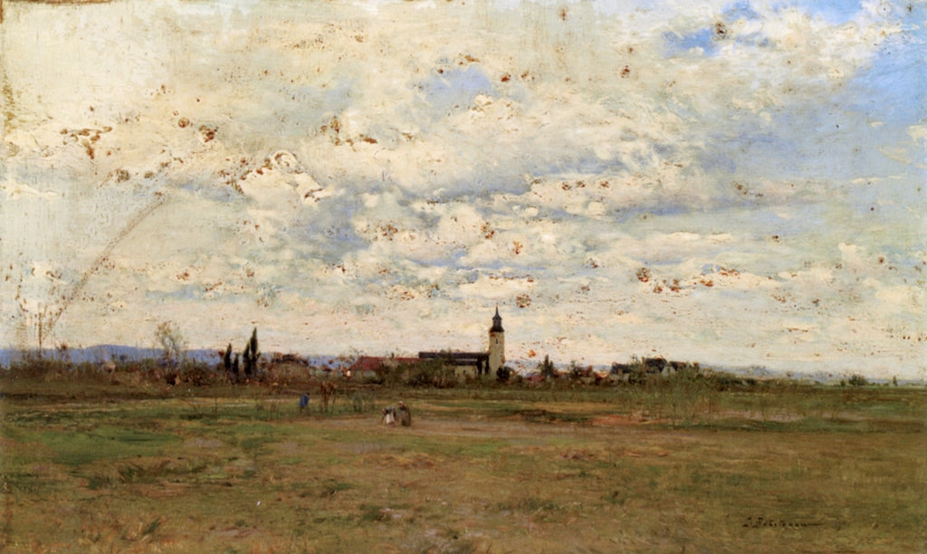 General View of the Village of Lons, near Pau, vintage artwork by Ivan Pokhitonov, 12x8" (A4) Poster