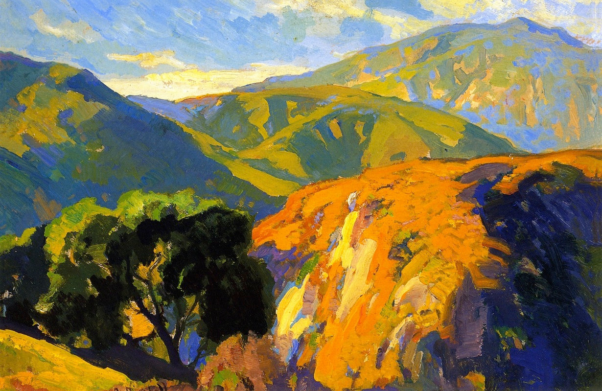 Pasadena Foothills, vintage artwork by Franz Bischoff, 12x8" (A4) Poster